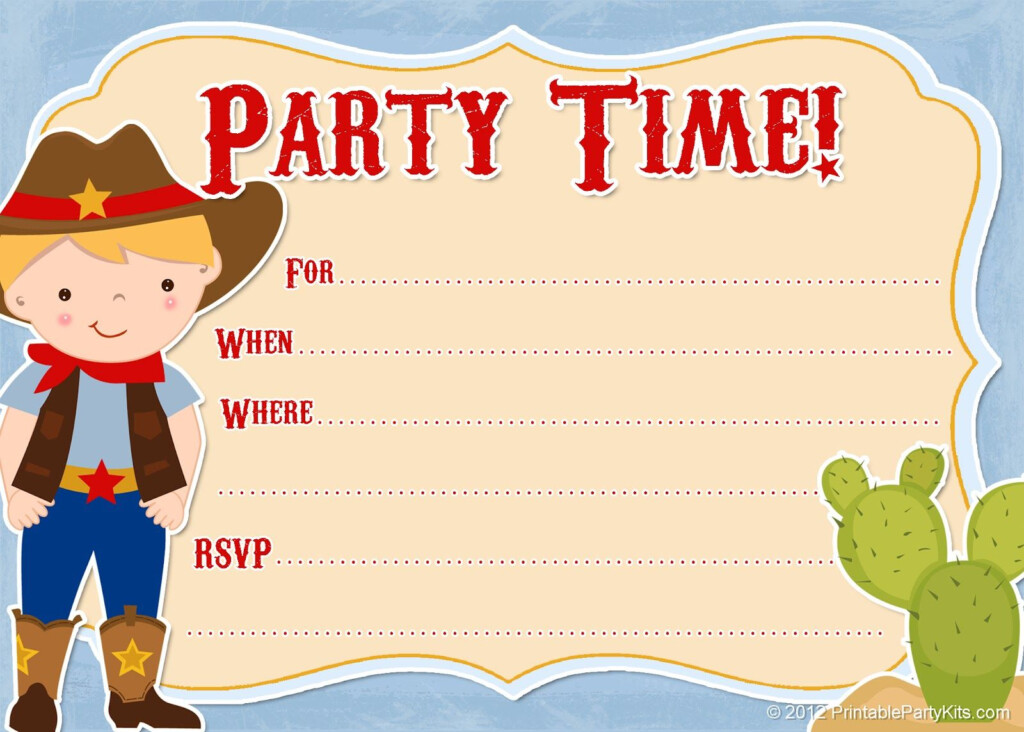 Free Printable Party Invitations Free Printable Cowboy Invites 