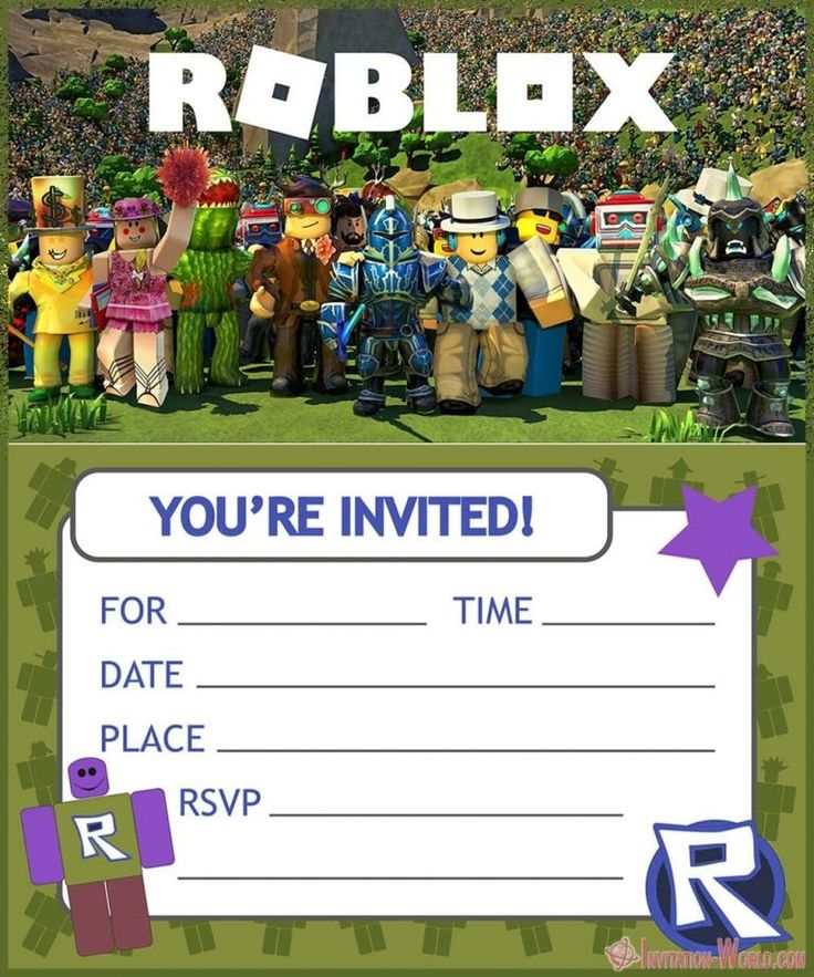 Free Printable Roblox Birthday Invitation Template In Birthday 