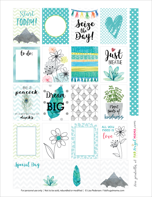 Free Printable Spring Happy Planner Stickers Fab Frugal Mama