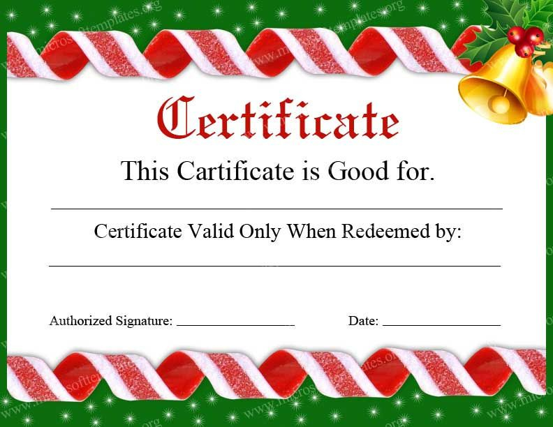 Free Printable Templates Christmas Certificate Christmas Gift 