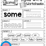 FREE Sight Word Worksheets First Grade Sight Word Worksheets Sight