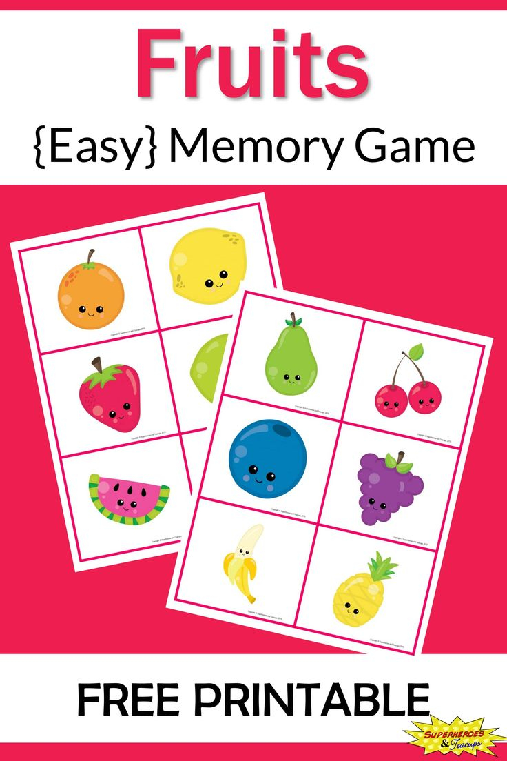 Fruits Memory Game Free Printable Card Games For Kids Memory Games