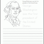 George Washington Coloring Page With Handwriting Practice Student