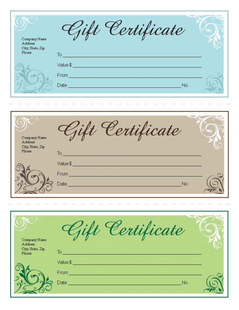 Gift Certificate Template Free Editable Templates At 