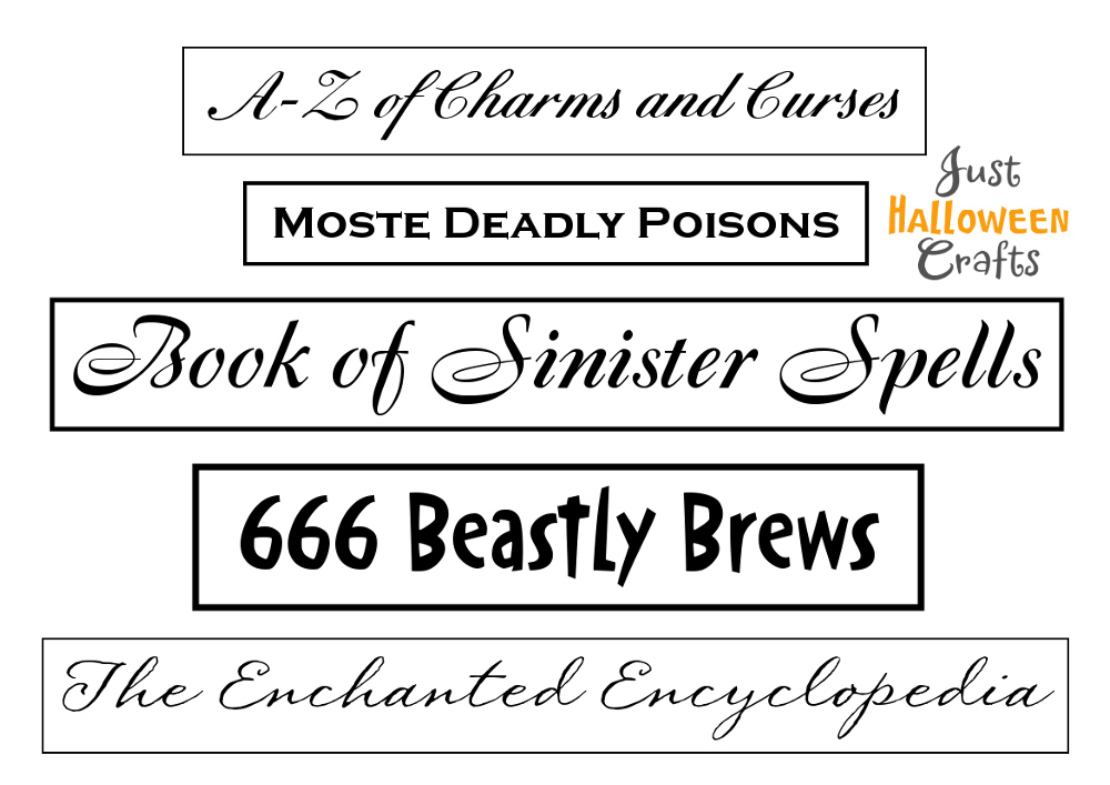 Halloween Book Spines Free Printables