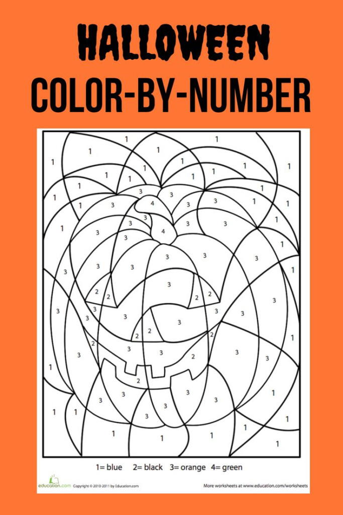 Halloween Color by Number Worksheet Education Halloween 