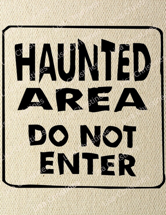 Halloween Illustration Haunted Area Do Not Enter Sign