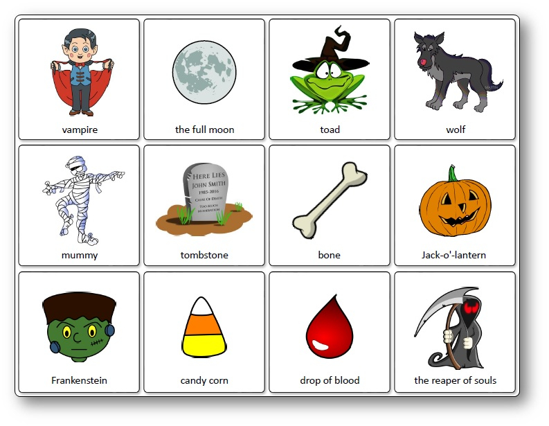 Halloween Matching Game Free Printable Speak And Play English