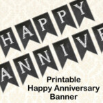 Happy Anniversary Banner Diy Printable Chalkboard Anniversary