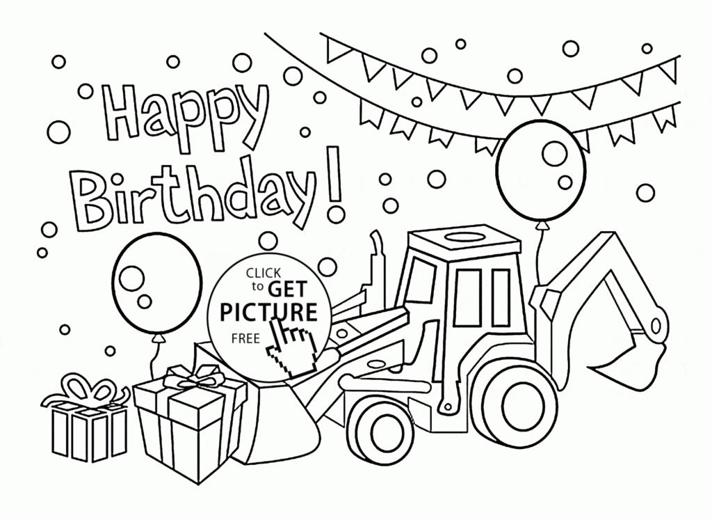 Happy Birthday Card For Boys Coloring Page For Kids Holiday Coloring 