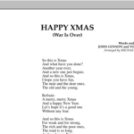 Happy Xmas War Is Over Lyrics By Michael Brown John Lennon Yoko