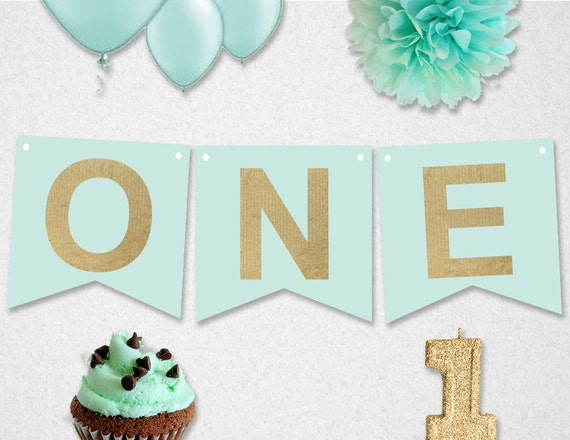 High Chair Banner First Birthday INSTANT DOWNLOAD ONE