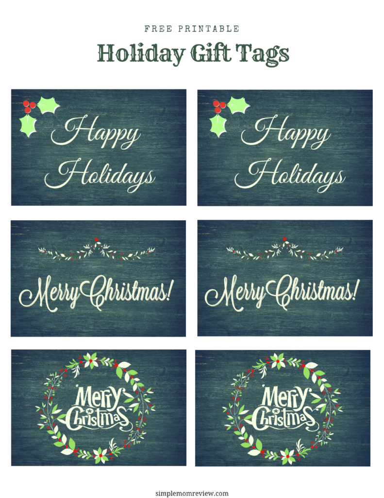Holiday Chalkboard Gift Tags Free Printable Simple Mom Review