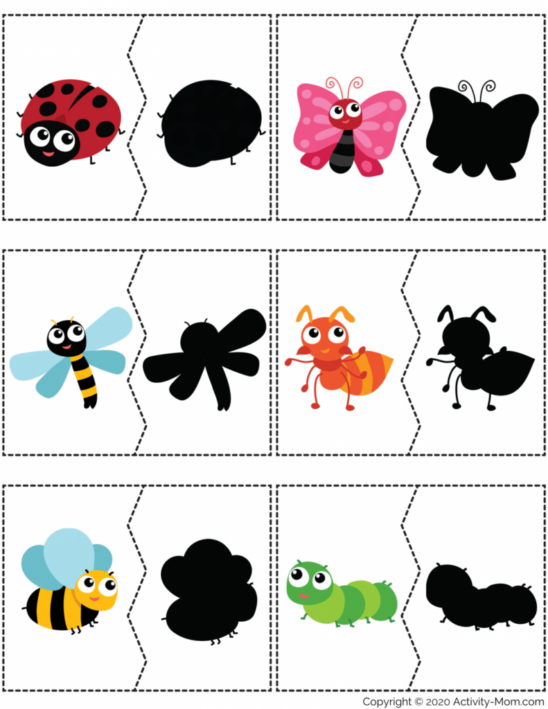 Insect Shadow Matching Puzzle The Activity Mom In 2020 Insect 
