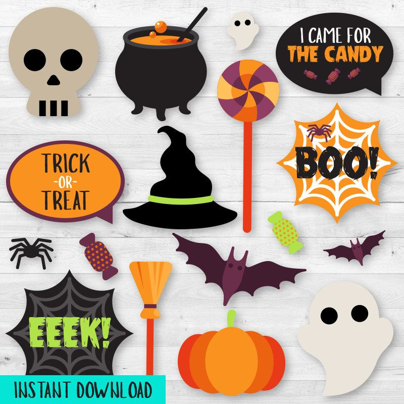 Instant Download Halloween Party Photo Booth Props Printable Etsy 