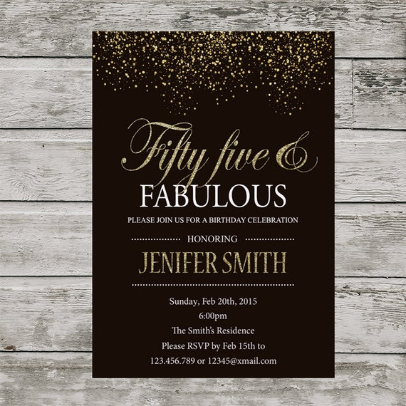 Items Similar To 55th Birthday Invitation For Women PRINTABLE Fifty 