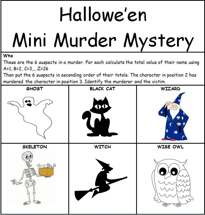 KS2 Maths Mini Murder Mystery Activity For Hallowe en School Ks2 