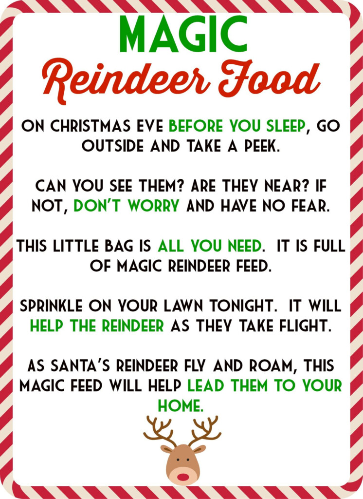 Magic Reindeer Food Poem Free Printable It s A Fabulous Life 