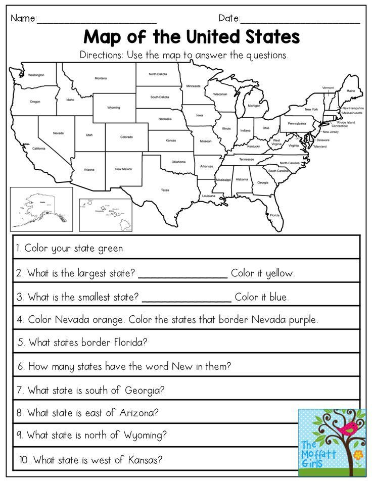 Map Of The United States Answer The Questions This November NO PREP 