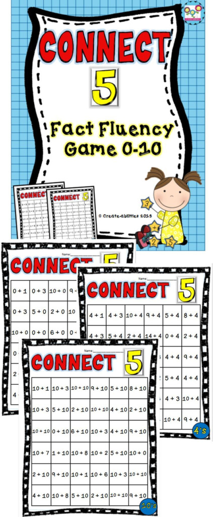 Math Fact Fluency Game For Numbers 0 10 Great Game To Use In Math 