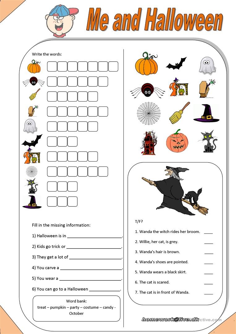 Me Halloween English ESL Worksheets For Distance Learning And