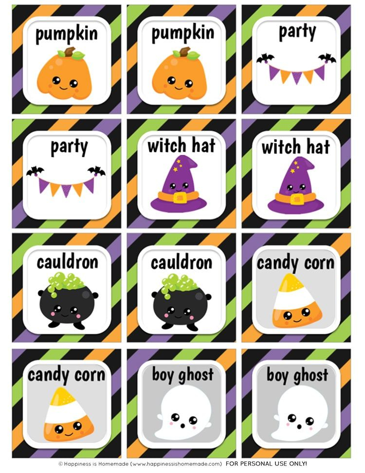 Memory Match Game Halloween Printables Fun Halloween Games