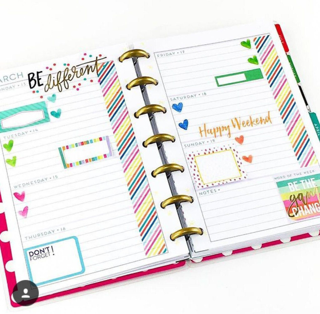 MINI Happy Planner Page Layout fitnessplanner Happy Planner Layout 