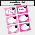 Minnie Mouse Inspired Address Labels Pink Printable PDF Minnie