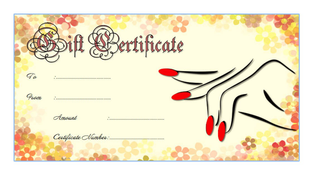 Nail Gift Certificate Template