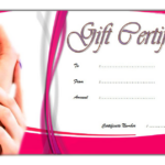 Nail Salon Gift Certificate Template FREE 2 Printable Gift
