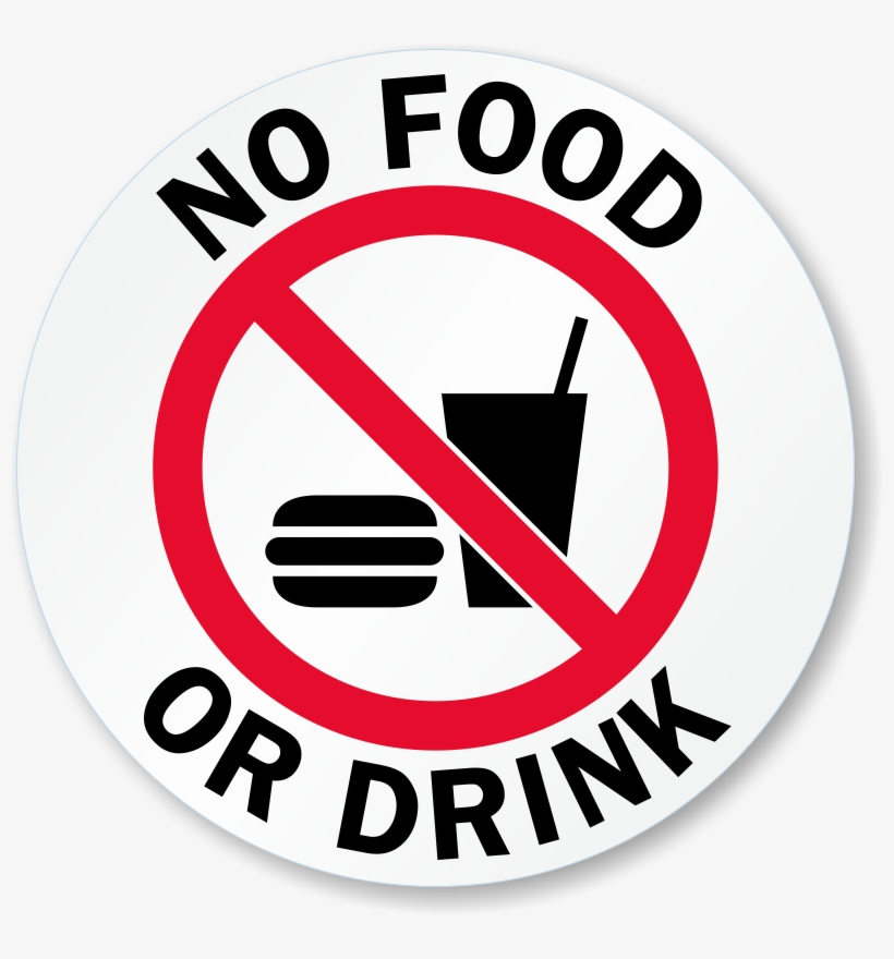 No Food Or Drink Glass Door Decal Signs Food And Drinks Allowed Sign 