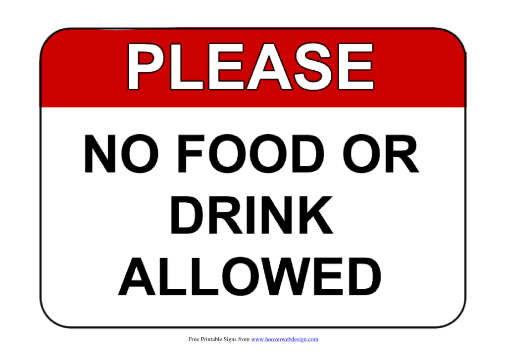 No Food Or Drink Sign