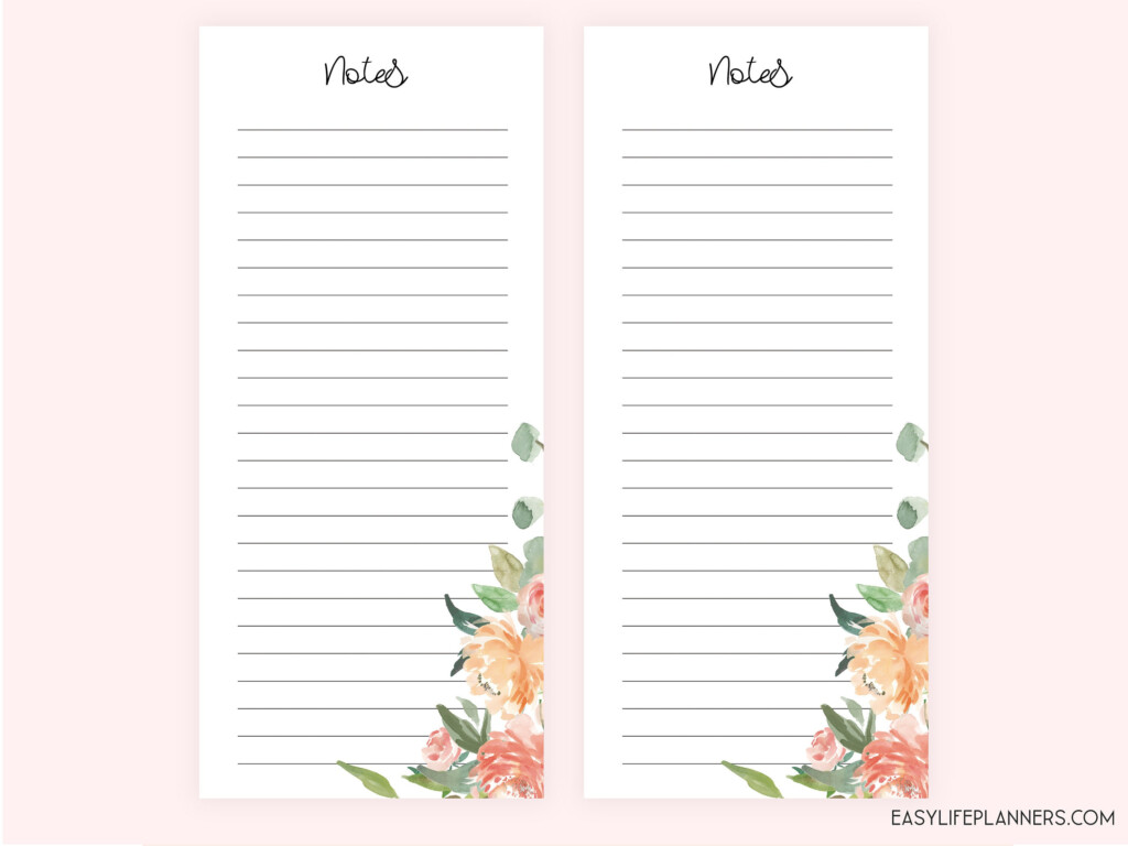 Notes Inserts Made To Fit Happy Planner Half Sheet Printable Happynichi