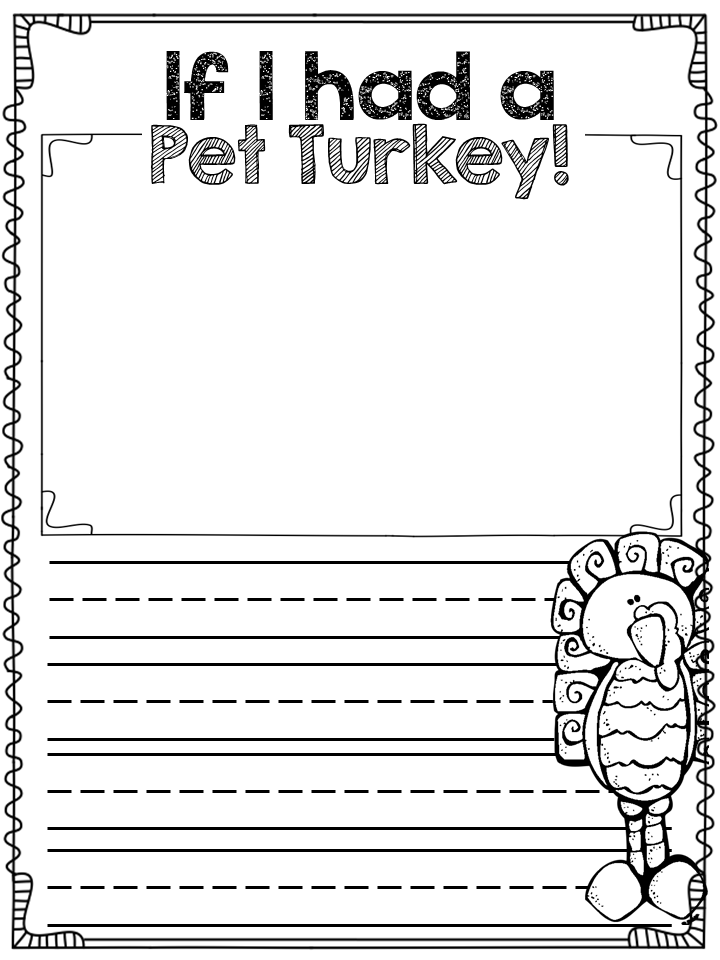 November Activities For First Graders Thanksgiving Writing 