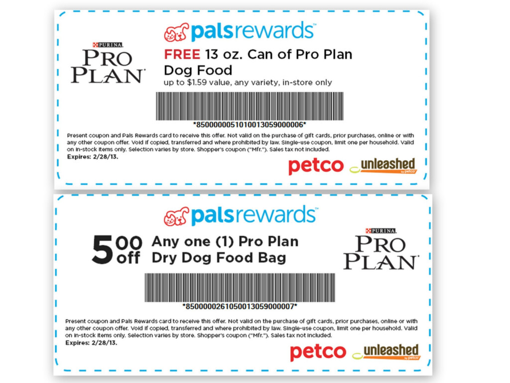 Petco FREE Purina Pro Plan Dog Food And 5 Off Coupon