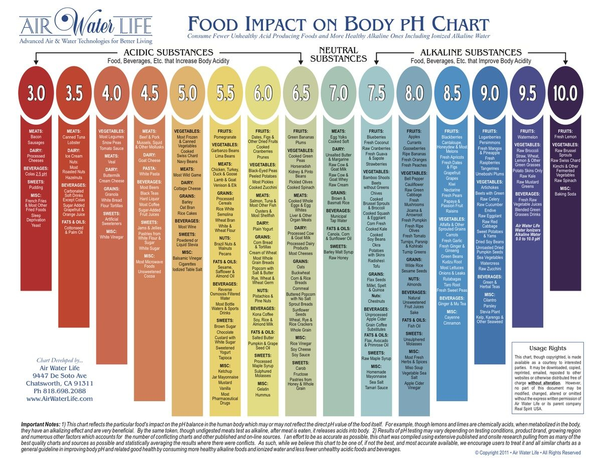 Ph Chart Alkaline Foods Chart Ph Food Chart