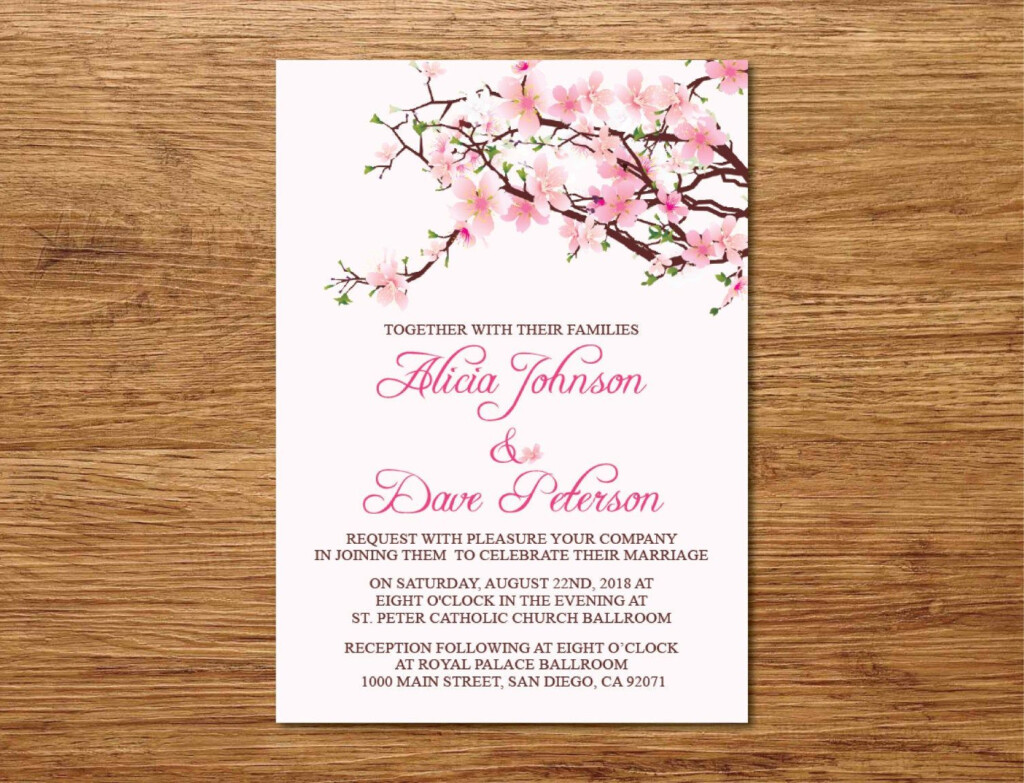 Pin On Cherry Blossom Wedding Invitations