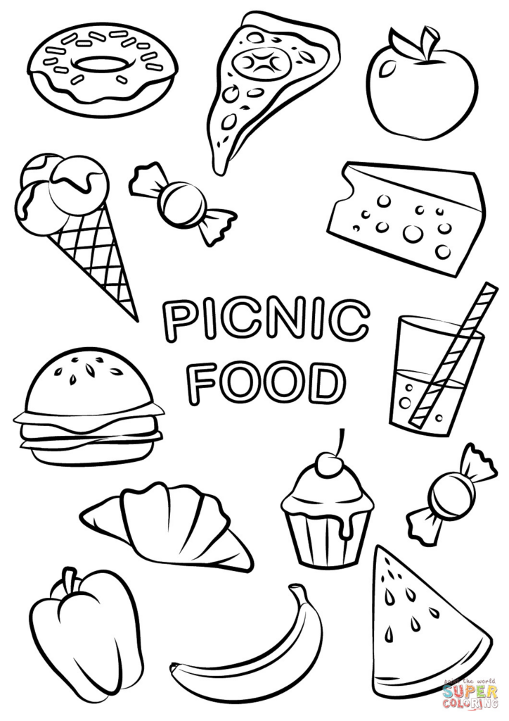 Plate Of Food Coloring Page At GetColorings Free Printable 