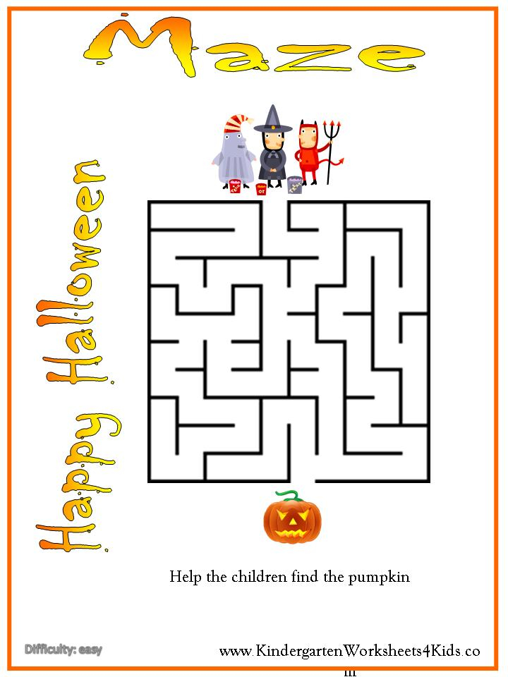 Preschool Worksheet Halloween Maze Preschool Activities And 