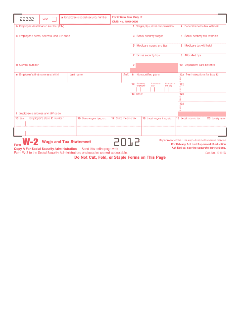 Print 2012 W2 Form Fill Out And Sign Printable PDF Template SignNow