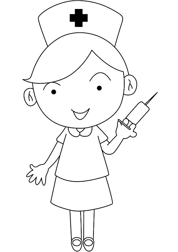 Print Coloring Image Careers Coloring Pages Nurse Art Color