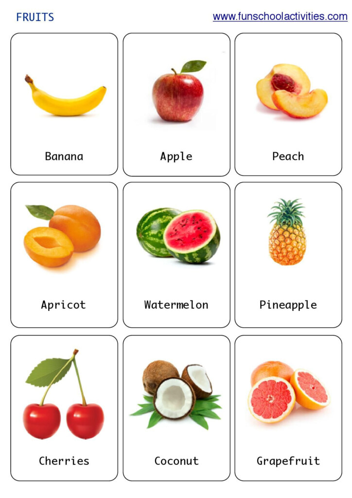 Printable Fruits Flashcards Food Flashcards Fruits For Kids 