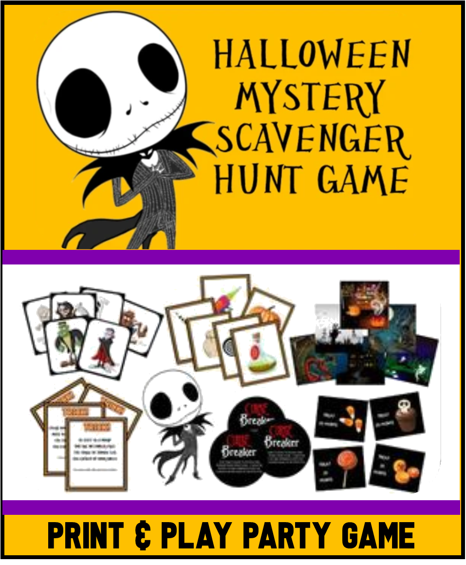 Printable Halloween Scavenger Hunt Mystery Game 
