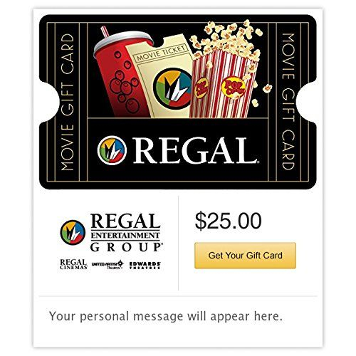 Regal Cinemas Email Gift Card Cinema Gift Gift Card Electronic Gift 