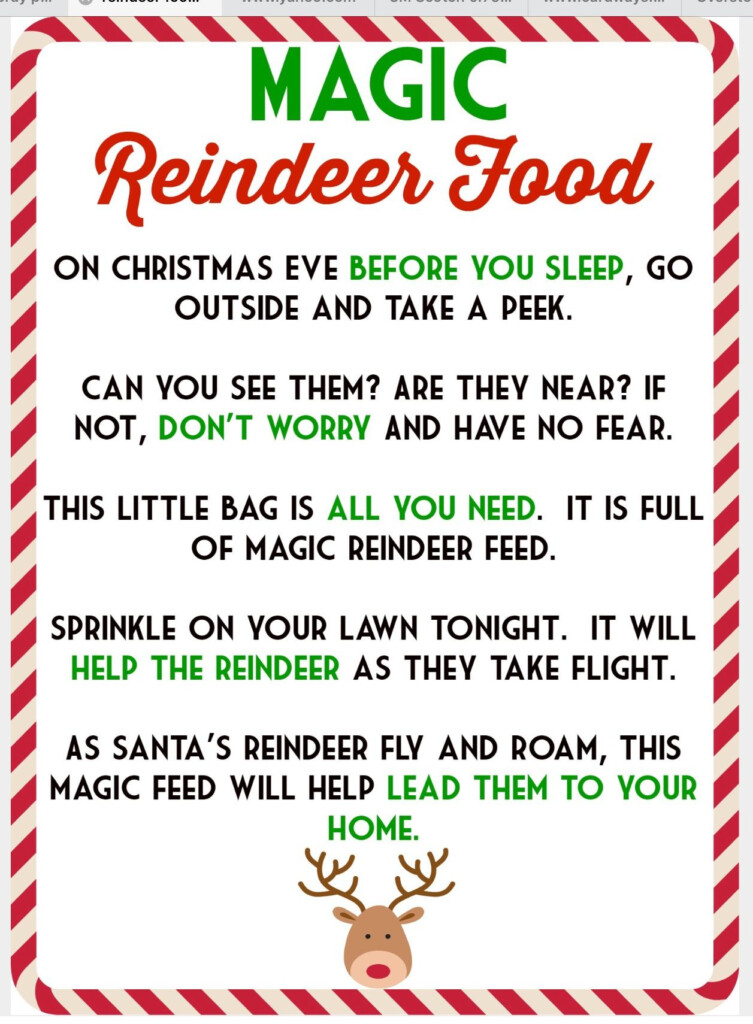 Reindeer Food Poem Magic Reindeer Food Reindeer Food Reindeer Food Poem