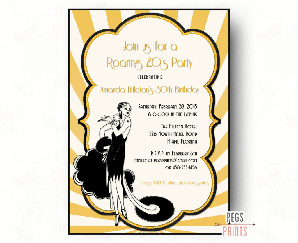 Roaring 20s Invitation PRINTABLE Great Gatsby Birthday