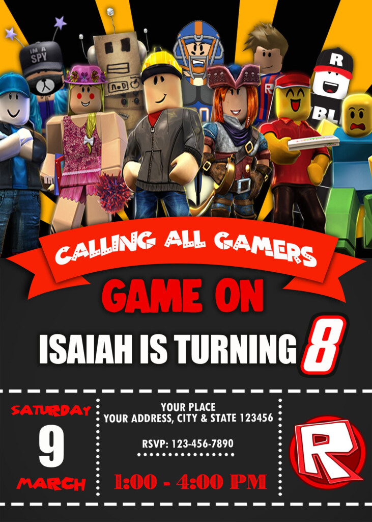 Roblox Birthday Invitation 2 Oscarsitosroom Birthday Invitations 