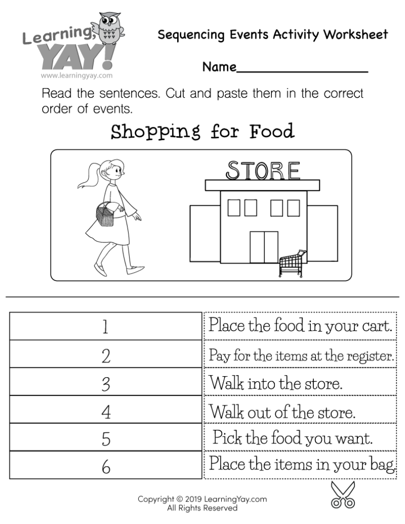 Sequencing Events Activity Worksheet For 1st Grade Free Printable 