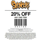 Spencer s Gag Gift Store 20 Off Printable Coupon