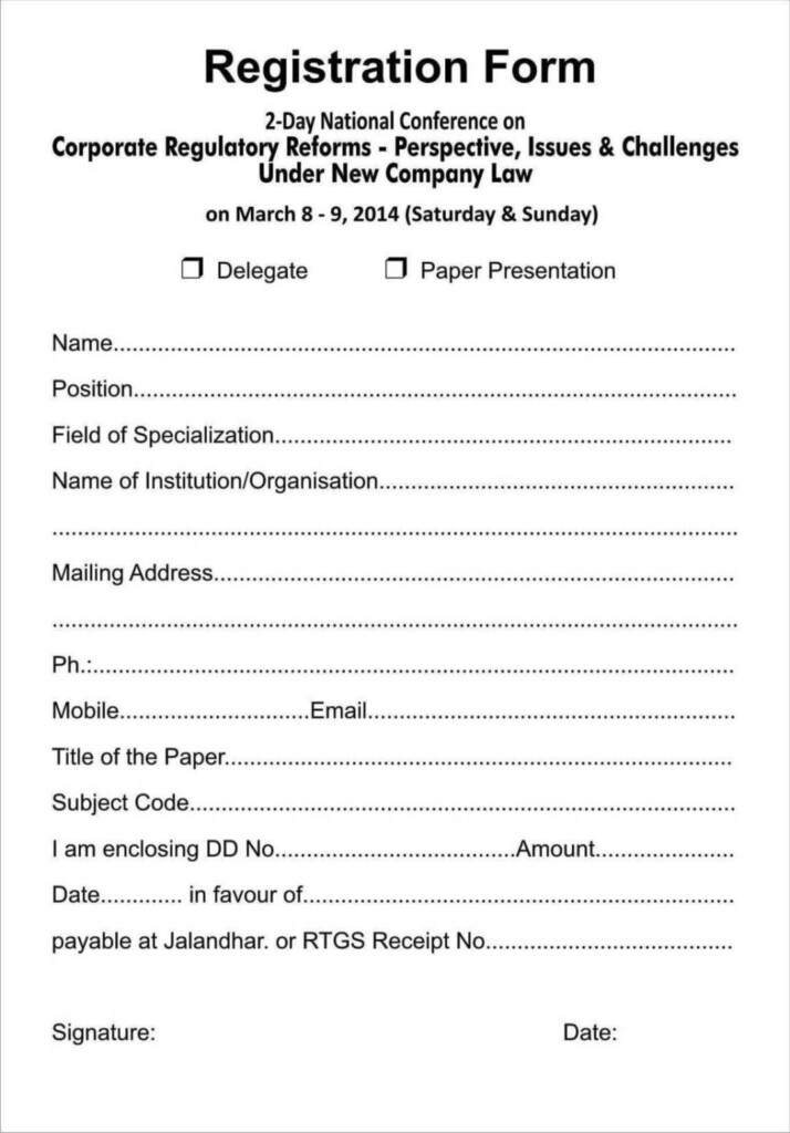 Student Registration Form Template Free Download SampleTemplatess 